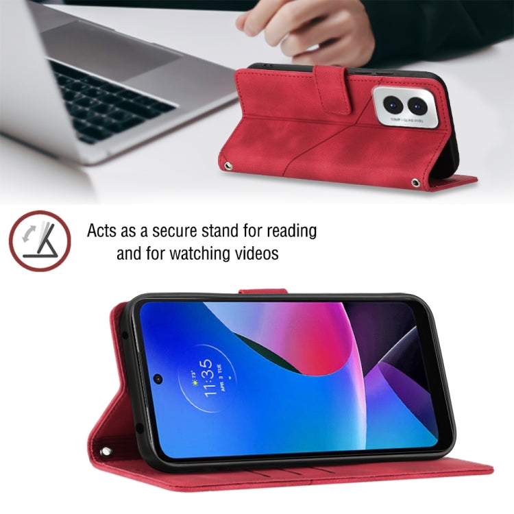 For Motorola Moto G Play 4G 2024 Skin Feel Embossed Leather Phone Case(Red) - Motorola Cases by PMC Jewellery | Online Shopping South Africa | PMC Jewellery | Buy Now Pay Later Mobicred