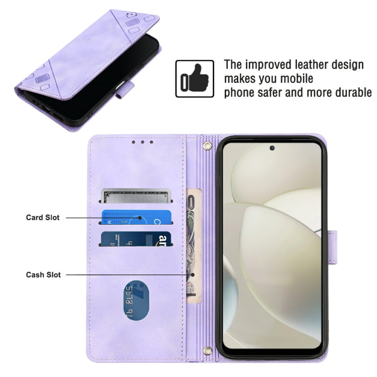For Motorola Moto G Power 5G 2024 Skin Feel Embossed Leather Phone Case(Light Purple) - Motorola Cases by PMC Jewellery | Online Shopping South Africa | PMC Jewellery | Buy Now Pay Later Mobicred