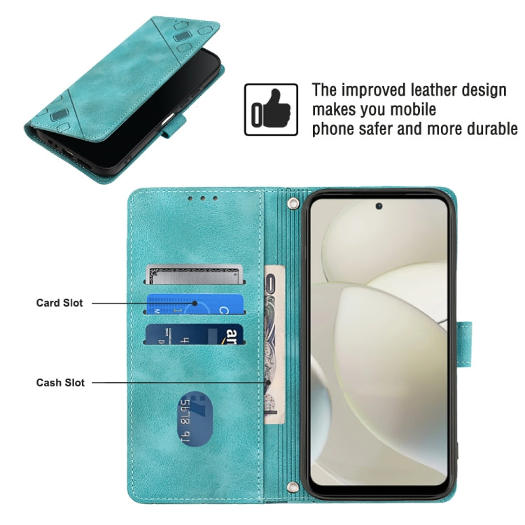 For Motorola Moto G Power 5G 2024 Skin Feel Embossed Leather Phone Case(Green) - Motorola Cases by PMC Jewellery | Online Shopping South Africa | PMC Jewellery | Buy Now Pay Later Mobicred