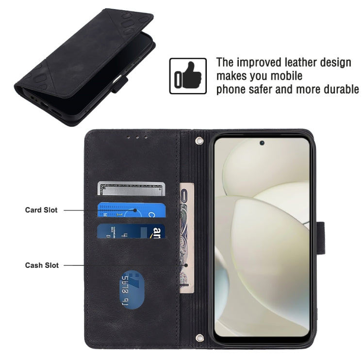 For Motorola Moto G Power 5G 2024 Skin Feel Embossed Leather Phone Case(Black) - Motorola Cases by PMC Jewellery | Online Shopping South Africa | PMC Jewellery | Buy Now Pay Later Mobicred