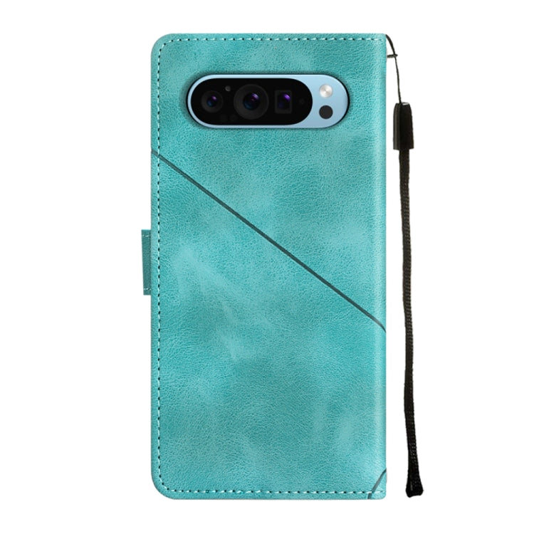 For Google Pixel 9 / 9 Pro Skin-feel Embossed Leather Phone Case(Green) - Google Cases by PMC TechLife | Online Shopping South Africa | PMC TechLife | Buy Now Pay Later Mobicred