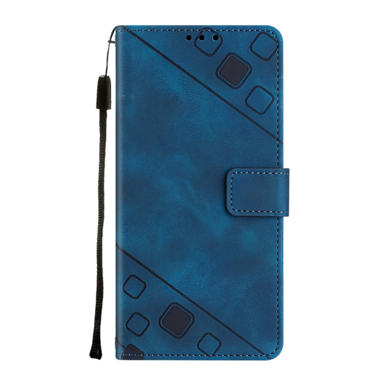 For Google Pixel 9 / 9 Pro Skin-feel Embossed Leather Phone Case(Blue) - Google Cases by PMC TechLife | Online Shopping South Africa | PMC TechLife | Buy Now Pay Later Mobicred