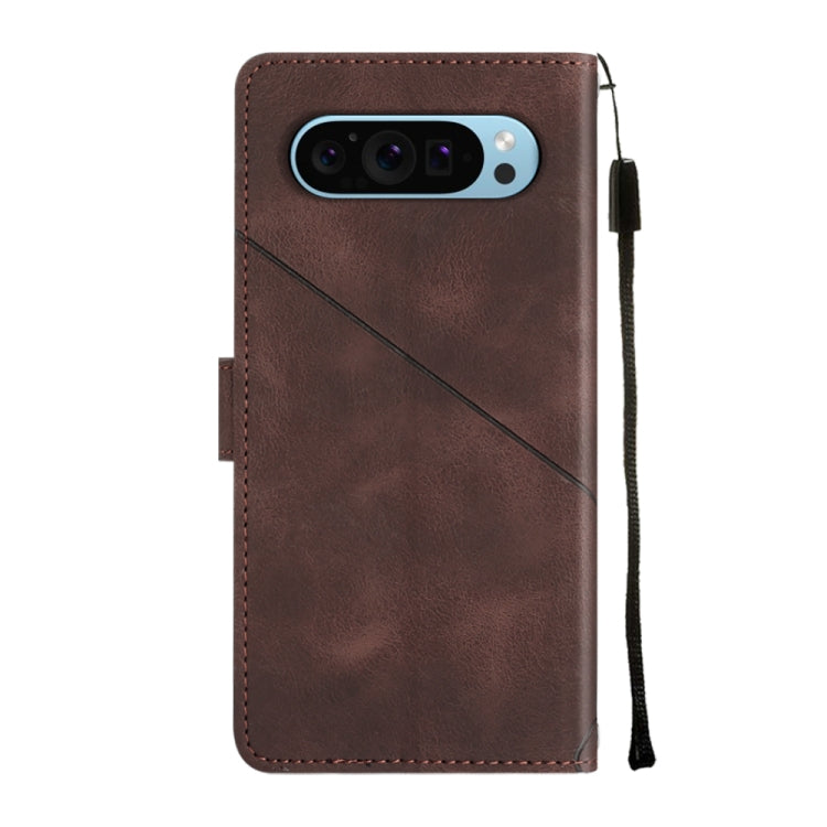 For Google Pixel 9 / 9 Pro Skin-feel Embossed Leather Phone Case(Brown) - free shipping - PMC TechLife - Order now!