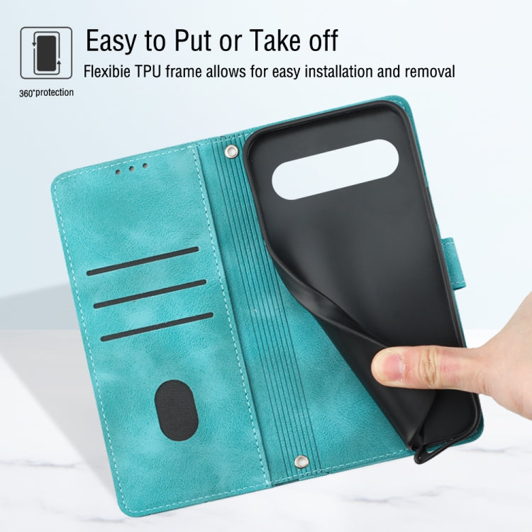 For Google Pixel 9 Pro XL Skin-feel Embossed Leather Phone Case(Green) - Google Cases by PMC TechLife | Online Shopping South Africa | PMC TechLife | Buy Now Pay Later Mobicred