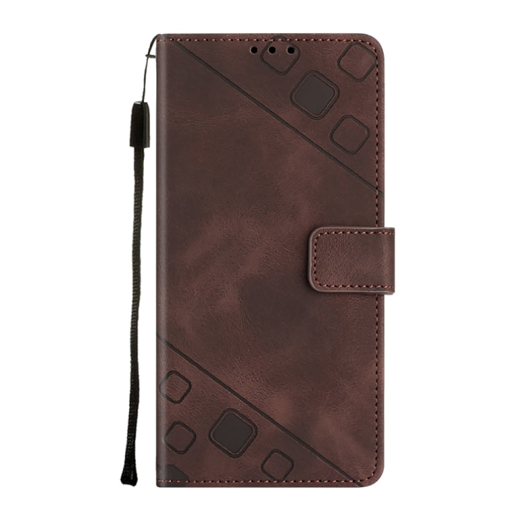 For Google Pixel 9 Pro XL Skin-feel Embossed Leather Phone Case(Brown) - Google Cases by PMC TechLife | Online Shopping South Africa | PMC TechLife | Buy Now Pay Later Mobicred