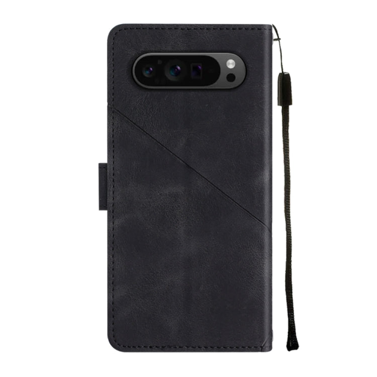 For Google Pixel 9 Pro XL Skin-feel Embossed Leather Phone Case(Black) - Google Cases by PMC TechLife | Online Shopping South Africa | PMC TechLife | Buy Now Pay Later Mobicred