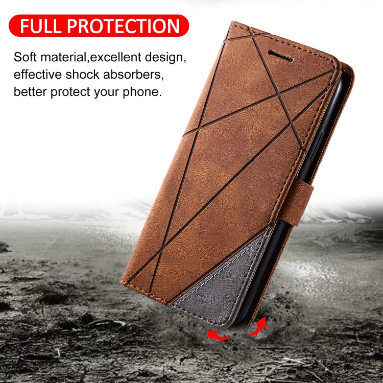 For Honor 90 Skin Feel Splicing Leather Phone Case(Brown) - Honor Cases by PMC TechLife | Online Shopping South Africa | PMC TechLife