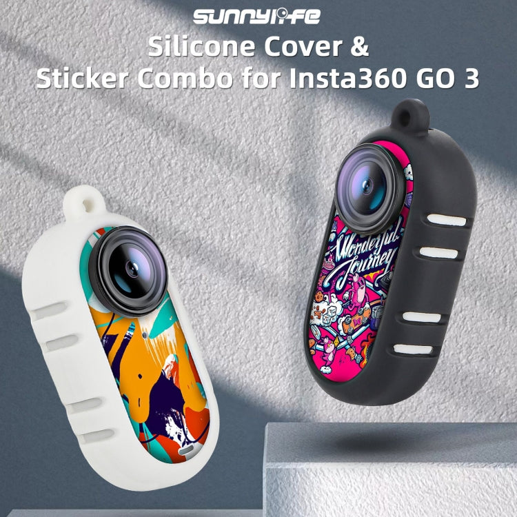 For Insta360 GO 3 Sunnylife Cooling Silicone Case Stickers Skin Wrap Lens Cover with Neck Strap(White) - Case & Bags by Sunnylife | Online Shopping South Africa | PMC TechLife | Buy Now Pay Later Mobicred