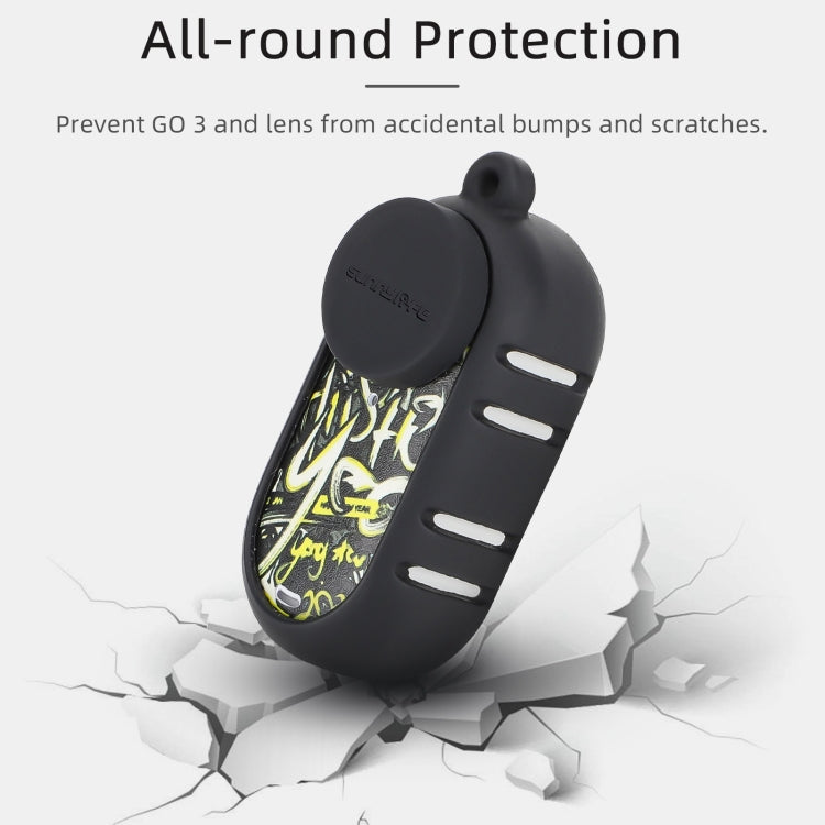 For Insta360 GO 3 Sunnylife Cooling Silicone Case Stickers Skin Wrap Lens Cover with Neck Strap(Black) - free shipping - PMC TechLife - Order now!