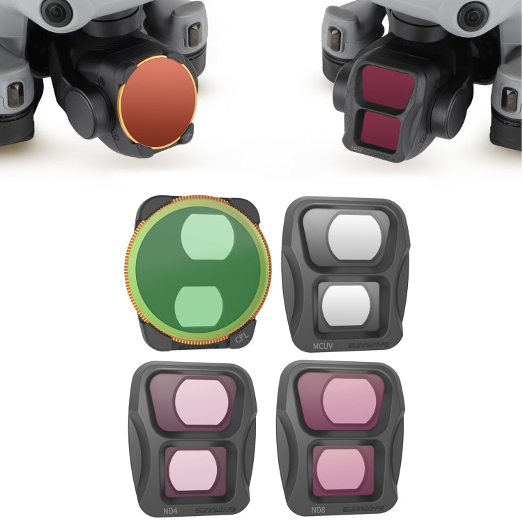 For DJI Air 3 Sunnylife Camera Lens Filter, Filter:4 in 1 MCUV CPL ND4 ND8 - free shipping - PMC TechLife - Order now!