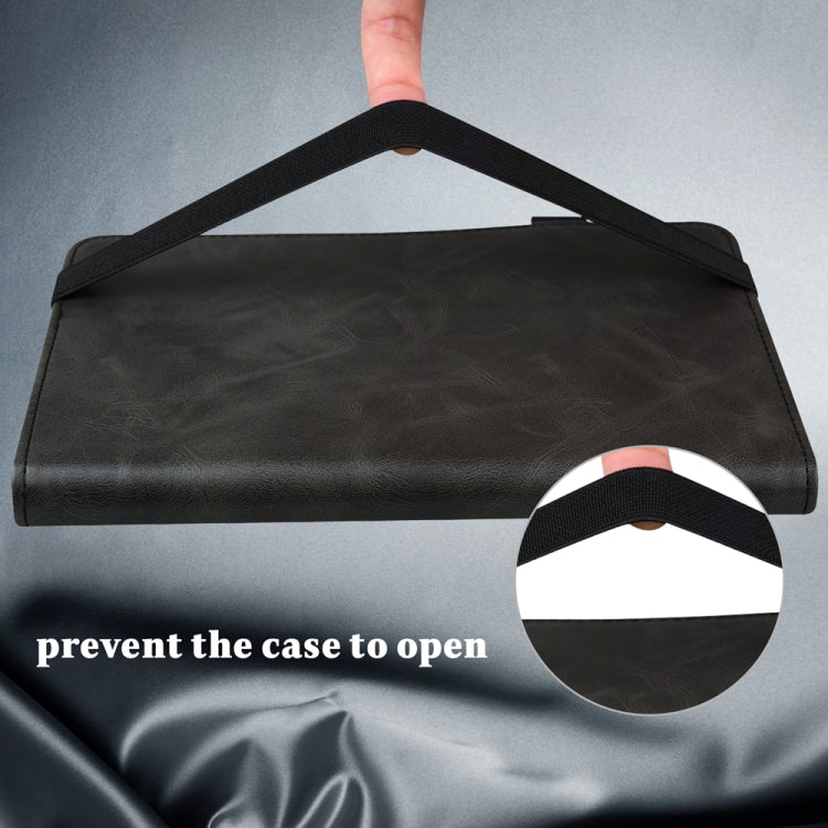 For Samsung Galaxy Tab S7/S8/S9/S9 FE Solid Color Stripe Embossed Leather Tablet Case(Black) - Galaxy Tab S9 FE by PMC TechLife | Online Shopping South Africa | PMC TechLife