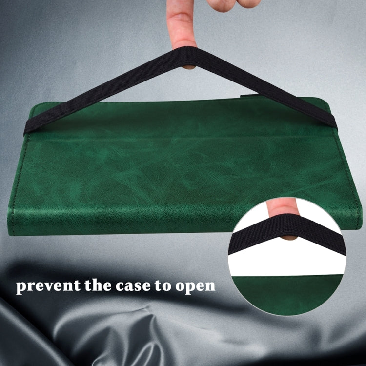 For Samsung Galaxy Tab S9 / S9 FE Solid Color Stripe Embossed Leather Tablet Case(Green) - free shipping - PMC TechLife - Order now!