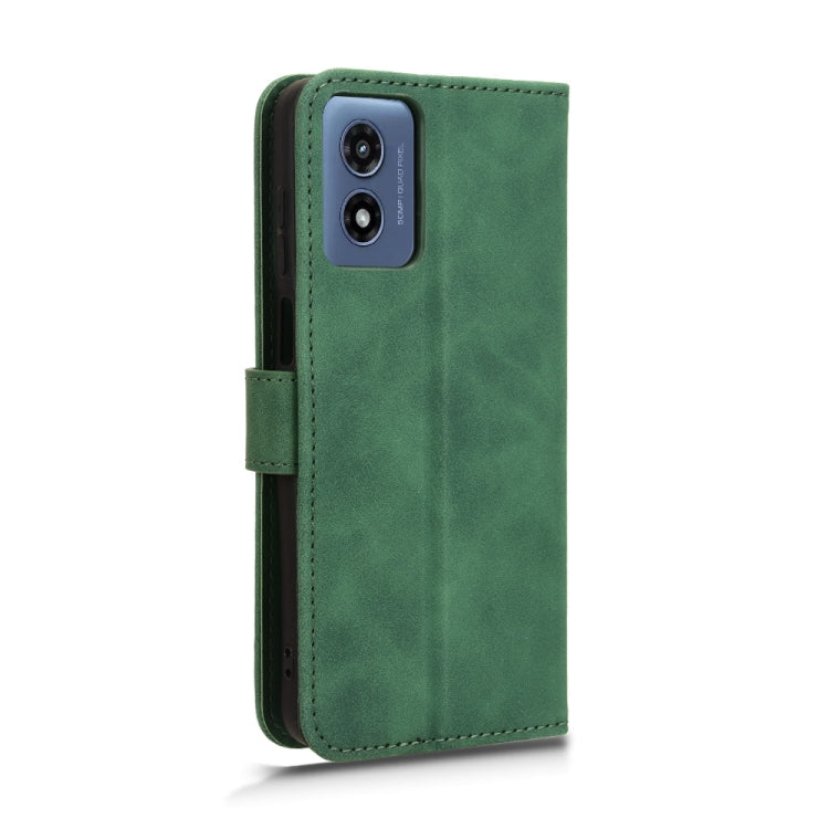 For Motorola Moto G Paly 4G 2024 Skin Feel Magnetic Flip Leather Phone Case(Green) - Motorola Cases by PMC Jewellery | Online Shopping South Africa | PMC Jewellery | Buy Now Pay Later Mobicred