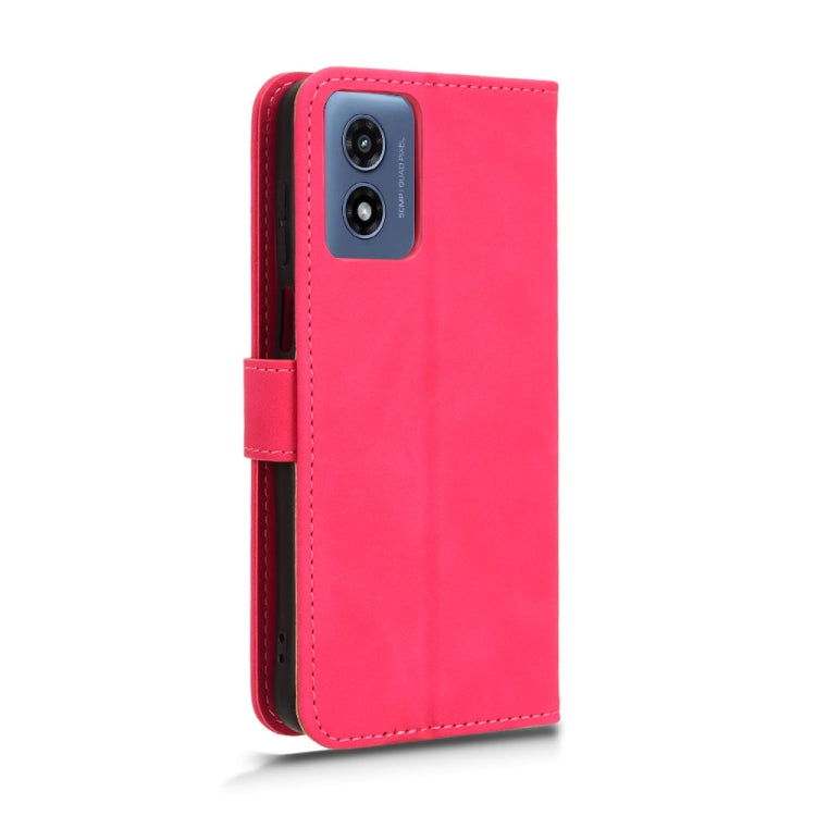 For Motorola Moto G Paly 4G 2024 Skin Feel Magnetic Flip Leather Phone Case(Rose Red) - Motorola Cases by PMC Jewellery | Online Shopping South Africa | PMC Jewellery | Buy Now Pay Later Mobicred