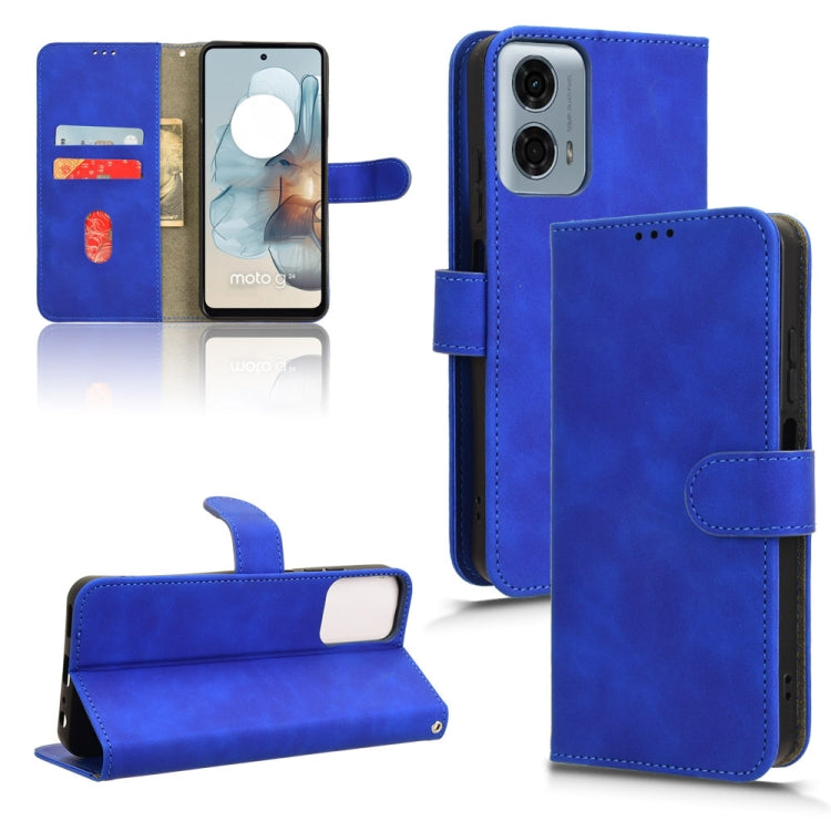 For Motorola Moto G Stylus 5G 2024 Skin Feel Magnetic Flip Leather Phone Case(Blue) - Motorola Cases by PMC Jewellery | Online Shopping South Africa | PMC Jewellery | Buy Now Pay Later Mobicred