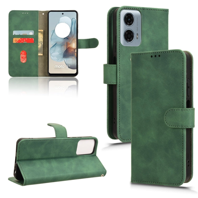 For Motorola Moto G Stylus 5G 2024 Skin Feel Magnetic Flip Leather Phone Case(Green) - Motorola Cases by PMC Jewellery | Online Shopping South Africa | PMC Jewellery | Buy Now Pay Later Mobicred