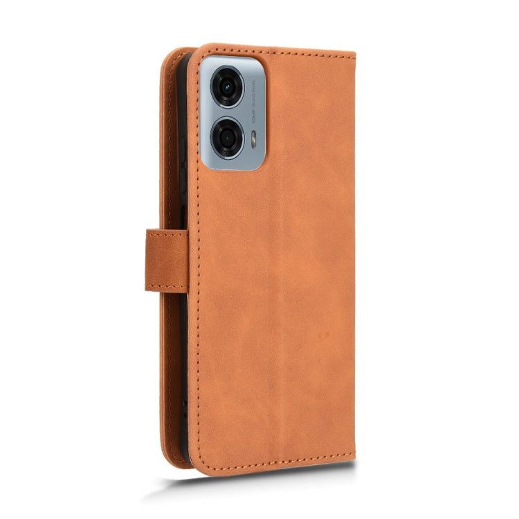 For Motorola Moto G Stylus 5G 2024 Skin Feel Magnetic Flip Leather Phone Case(Brown) - Motorola Cases by PMC Jewellery | Online Shopping South Africa | PMC Jewellery | Buy Now Pay Later Mobicred