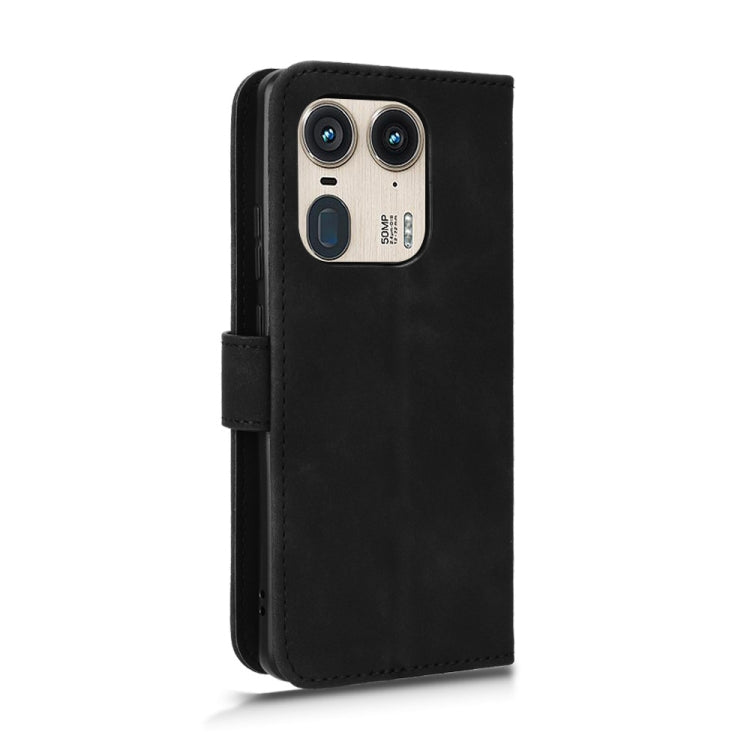 For Motorola Edge 50 Ultra Skin Feel Magnetic Flip Leather Phone Case(Black) - Motorola Cases by PMC TechLife | Online Shopping South Africa | PMC TechLife | Buy Now Pay Later Mobicred
