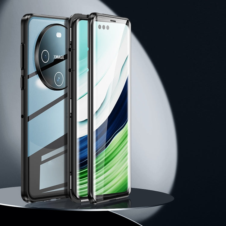 For Huawei Mate 60 Pro Magnetic Double-side HD Tempered Glass Phone Case(Black) - Huawei Cases by PMC TechLife | Online Shopping South Africa | PMC TechLife | Buy Now Pay Later Mobicred