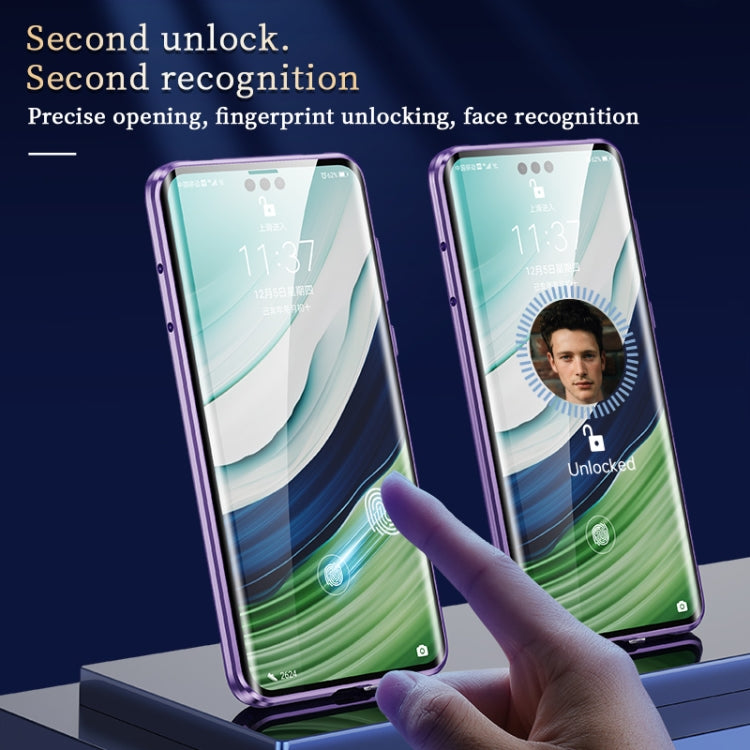 For Huawei Mate 60 Pro Magnetic Double-side HD Tempered Glass Phone Case(Cyan-blue) - Huawei Cases by PMC TechLife | Online Shopping South Africa | PMC TechLife | Buy Now Pay Later Mobicred