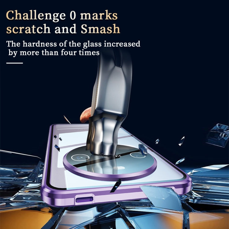 For Huawei Mate 60 Pro Magnetic Double-side HD Tempered Glass Phone Case(Purple) - Huawei Cases by PMC TechLife | Online Shopping South Africa | PMC TechLife | Buy Now Pay Later Mobicred