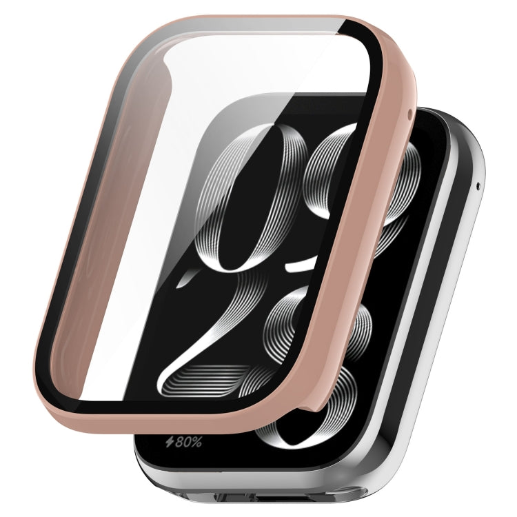 For Xiaomi Mi Band 8 Pro PC + Tempered Glass Film Integrated Watch Protective Case(Pink) - Watch Cases by PMC TechLife | Online Shopping South Africa | PMC TechLife | Buy Now Pay Later Mobicred