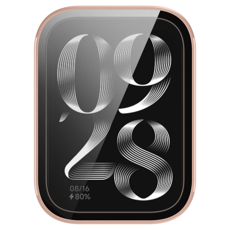 For Xiaomi Mi Band 8 Pro PC + Tempered Glass Film Integrated Watch Protective Case(Pink) - Watch Cases by PMC TechLife | Online Shopping South Africa | PMC TechLife | Buy Now Pay Later Mobicred