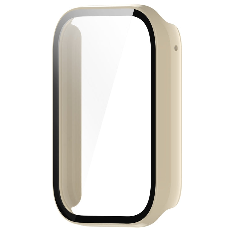 For Xiaomi Mi Band 8 Pro PC + Tempered Glass Film Integrated Watch Protective Case(Ivory White) - Watch Cases by PMC TechLife | Online Shopping South Africa | PMC TechLife | Buy Now Pay Later Mobicred