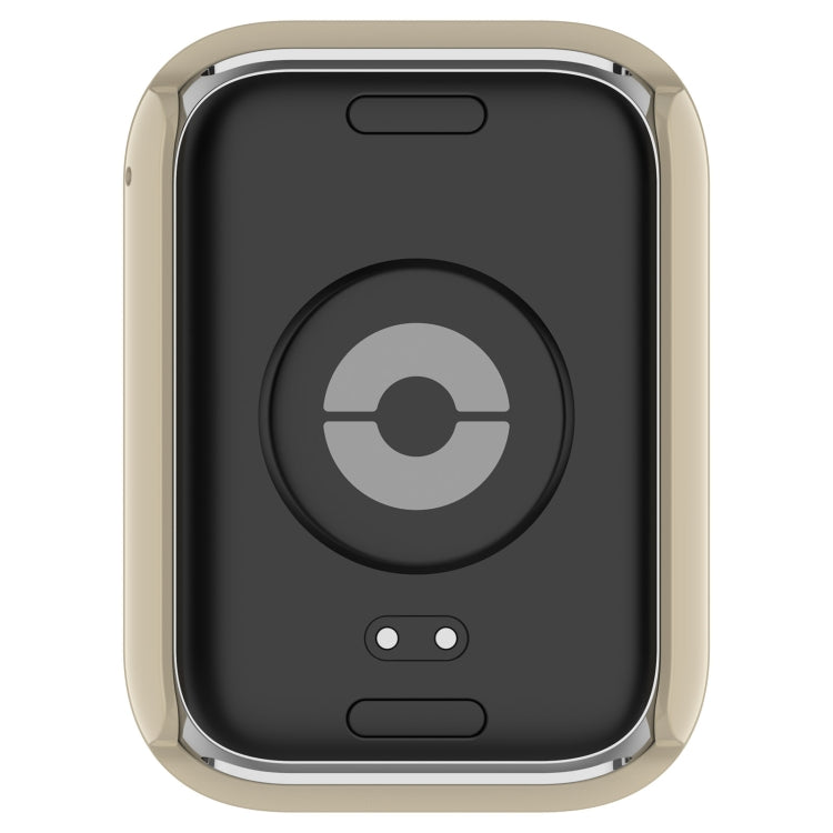 For Xiaomi Mi Band 8 Pro PC + Tempered Glass Film Integrated Watch Protective Case(Ivory White) - Watch Cases by PMC TechLife | Online Shopping South Africa | PMC TechLife | Buy Now Pay Later Mobicred