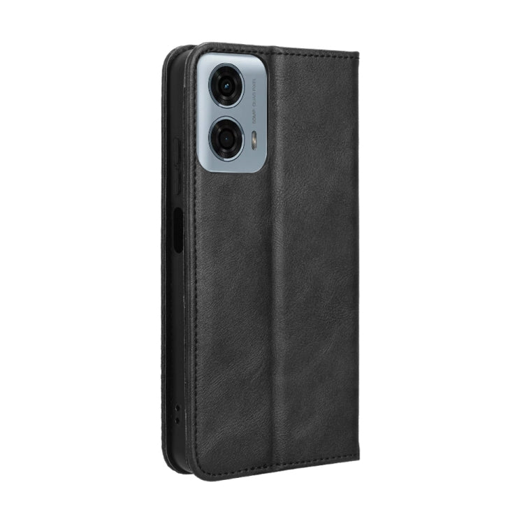 For Motorola Moto G Power 5G 2024 Magnetic Buckle Retro Texture Leather Phone Case(Black) - Motorola Cases by PMC Jewellery | Online Shopping South Africa | PMC Jewellery | Buy Now Pay Later Mobicred