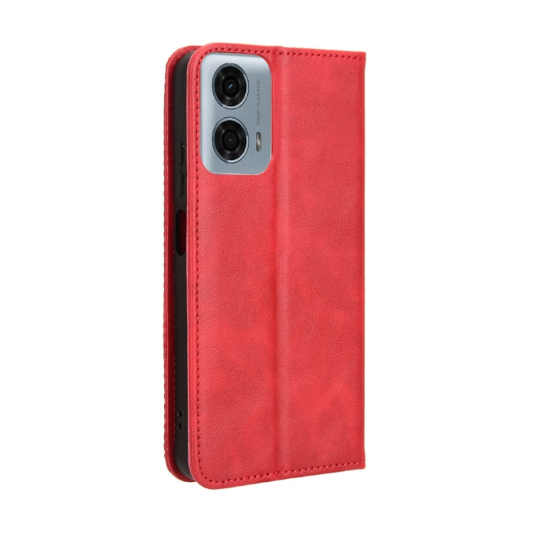 For Motorola Moto G Power 5G 2024 Magnetic Buckle Retro Texture Leather Phone Case(Red) - free shipping - PMC Jewellery - Order now!