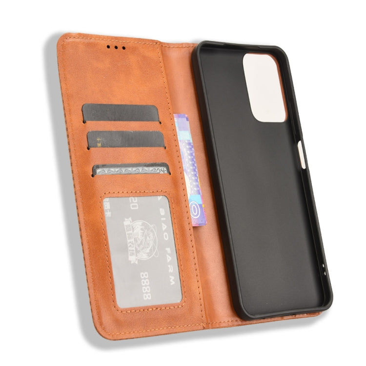 For Motorola Moto G Power 5G 2024 Magnetic Buckle Retro Texture Leather Phone Case(Brown) - Motorola Cases by PMC Jewellery | Online Shopping South Africa | PMC Jewellery | Buy Now Pay Later Mobicred