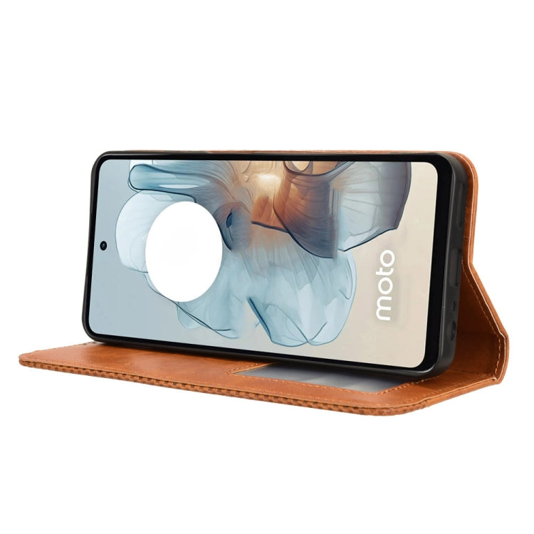 For Motorola Moto G Power 5G 2024 Magnetic Buckle Retro Texture Leather Phone Case(Brown) - Motorola Cases by PMC Jewellery | Online Shopping South Africa | PMC Jewellery | Buy Now Pay Later Mobicred