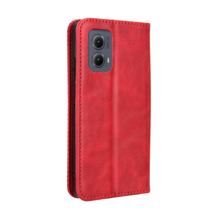 For Motorola Edge 2024 5G Magnetic Buckle Retro Texture Leather Phone Case(Red) - Motorola Cases by PMC Jewellery | Online Shopping South Africa | PMC Jewellery | Buy Now Pay Later Mobicred