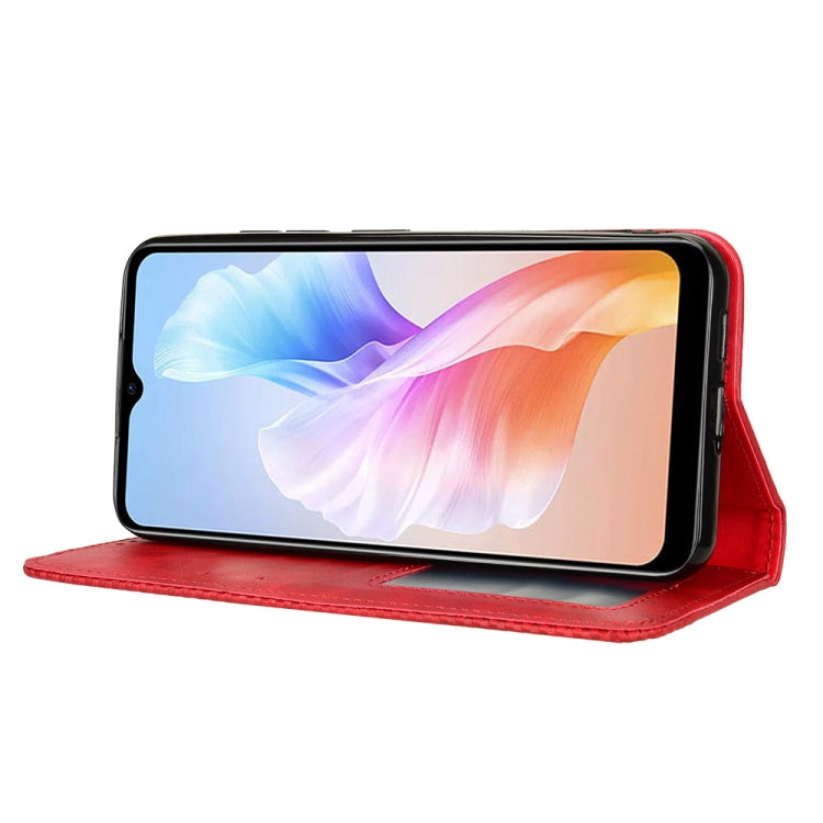 For Doogee X98 Magnetic Buckle Retro Texture Leather Phone Case(Red) - More Brand by PMC TechLife | Online Shopping South Africa | PMC TechLife | Buy Now Pay Later Mobicred