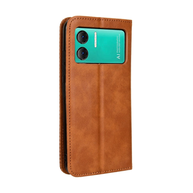 For Doogee X98 Magnetic Buckle Retro Texture Leather Phone Case(Brown) - More Brand by PMC TechLife | Online Shopping South Africa | PMC TechLife | Buy Now Pay Later Mobicred