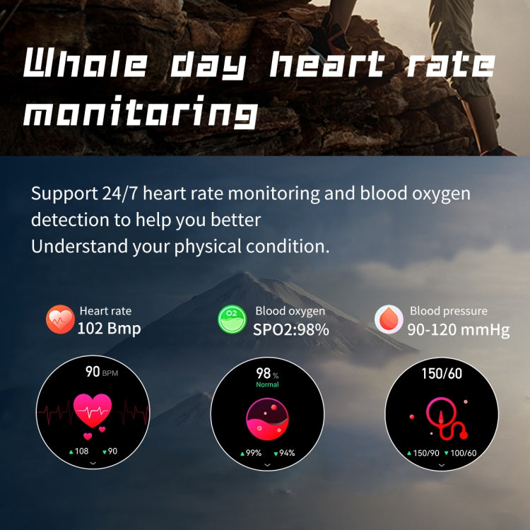 HT8 1.46 inch Round Screen Bluetooth Smart Watch, Support Health Monitoring & 100+ Sports Modes & Alipay(Black) - Smart Watches by PMC TechLife | Online Shopping South Africa | PMC TechLife