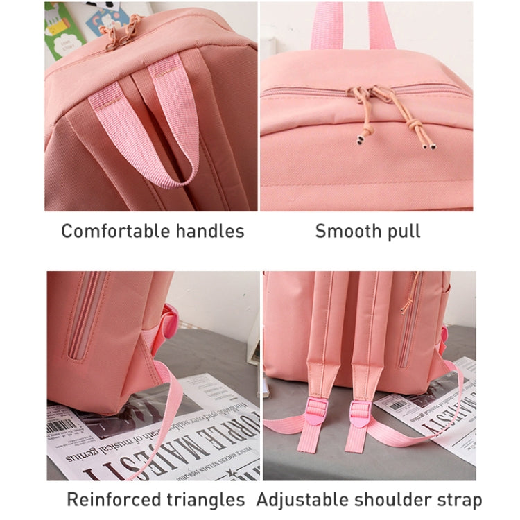 5pcs/Set Student Schoolbags, Lightweight and Cute Girls Backpack with Bear(Blue) - Double-shoulder Bags by PMC TechLife | Online Shopping South Africa | PMC TechLife