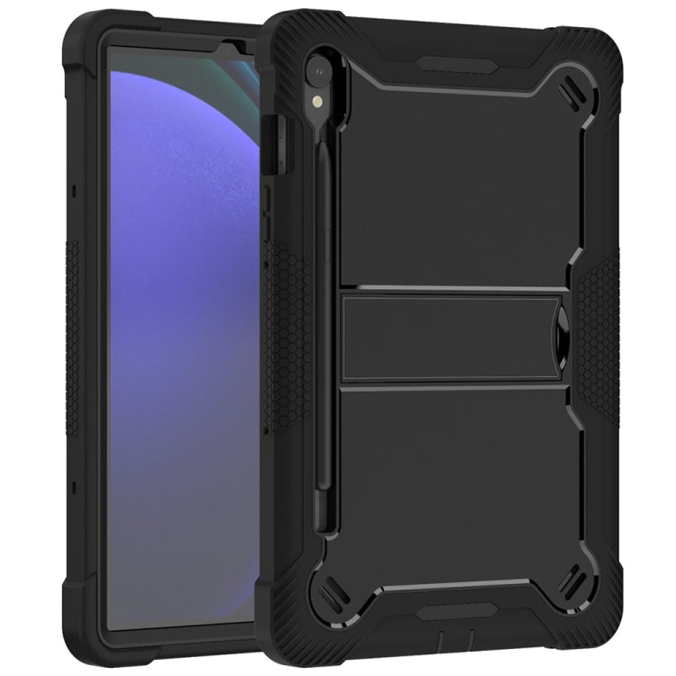 For Samsung Galaxy Tab S9 Shockproof Silicone Hybrid PC Tablet Case with Holder(Black) - Galaxy Tab S9 Cases by PMC TechLife | Online Shopping South Africa | PMC TechLife