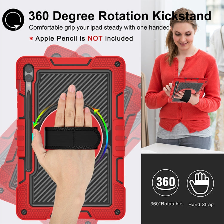 For Samsung Galaxy Tab S9+ 360 Degree Rotation PC Contrast Silicone Tablet Case(Red + Black) - Galaxy Tab S9+ Cases by PMC Jewellery | Online Shopping South Africa | PMC Jewellery | Buy Now Pay Later Mobicred