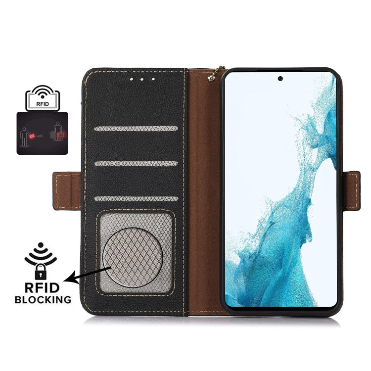 For Sony Xperia 10 VI Side-Magnetic TJ Genuine Leather RFID Phone Case(Black) - Sony Cases by PMC TechLife | Online Shopping South Africa | PMC TechLife | Buy Now Pay Later Mobicred