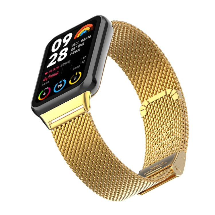 For Xiaomi Smart Band 9 Pro / 8 Pro 18mm Steel Mesh Buckle Metal Watch Band(Gold) - free shipping - PMc TechLife - Order now!