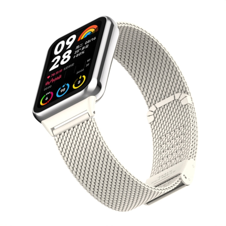 For Xiaomi Smart Band 9 Pro / 8 Pro 18mm Steel Mesh Buckle Metal Watch Band(Ivory White) - free shipping - PMc TechLife - Order now!