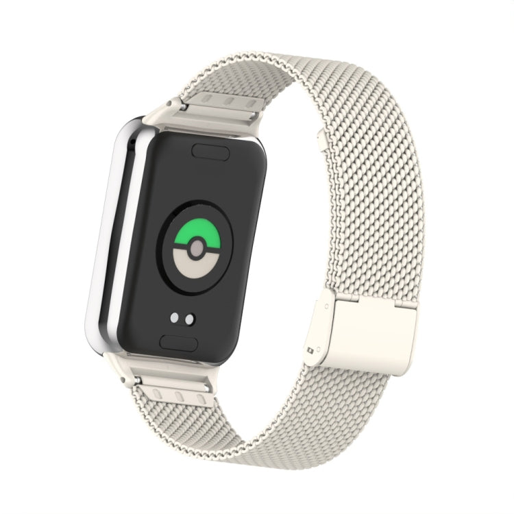 For Xiaomi Smart Band 9 Pro / 8 Pro 18mm Steel Mesh Buckle Metal Watch Band(Ivory White) - free shipping - PMc TechLife - Order now!