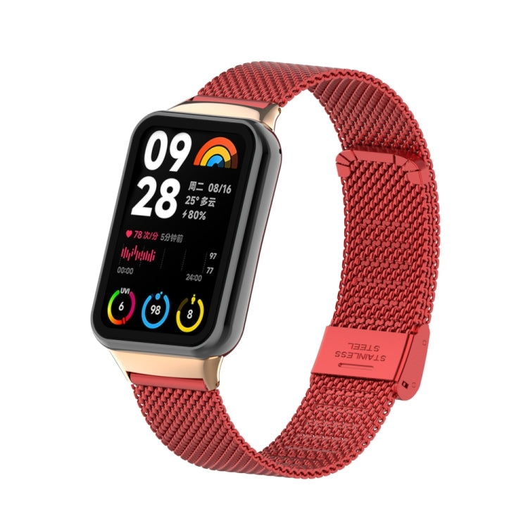 For Xiaomi Smart Band 9 Pro / 8 Pro 18mm Steel Mesh Buckle Metal Watch Band(Red) - free shipping - PMc TechLife - Order now!