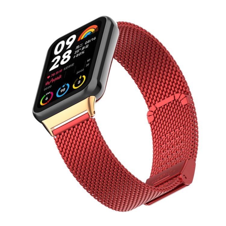 For Xiaomi Smart Band 9 Pro / 8 Pro 18mm Steel Mesh Buckle Metal Watch Band(Red) - free shipping - PMc TechLife - Order now!