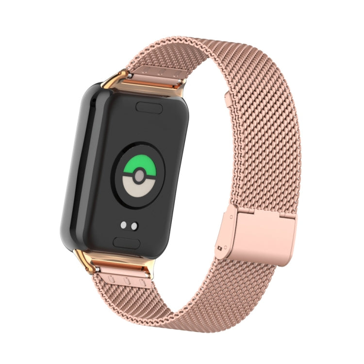 For Xiaomi Smart Band 9 Pro / 8 Pro 18mm Steel Mesh Buckle Metal Watch Band(Rose Red) - free shipping - PMc TechLife - Order now!