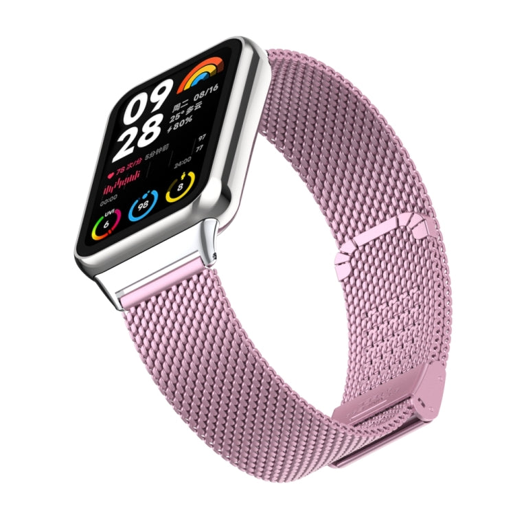 For Xiaomi Smart Band 9 Pro / 8 Pro 18mm Steel Mesh Buckle Metal Watch Band(Rose Pink) - free shipping - PMc TechLife - Order now!