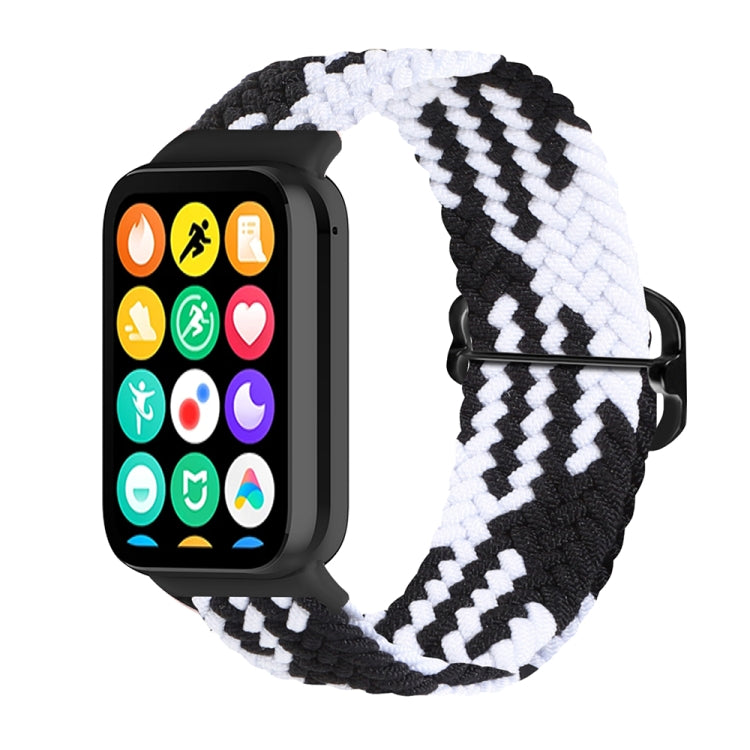 For Xiaomi Smart Band 9 Pro / 8 Pro 18mm Buckle Nylon Braided Watch Band(Black White) - free shipping - PMc TechLife - Order now!