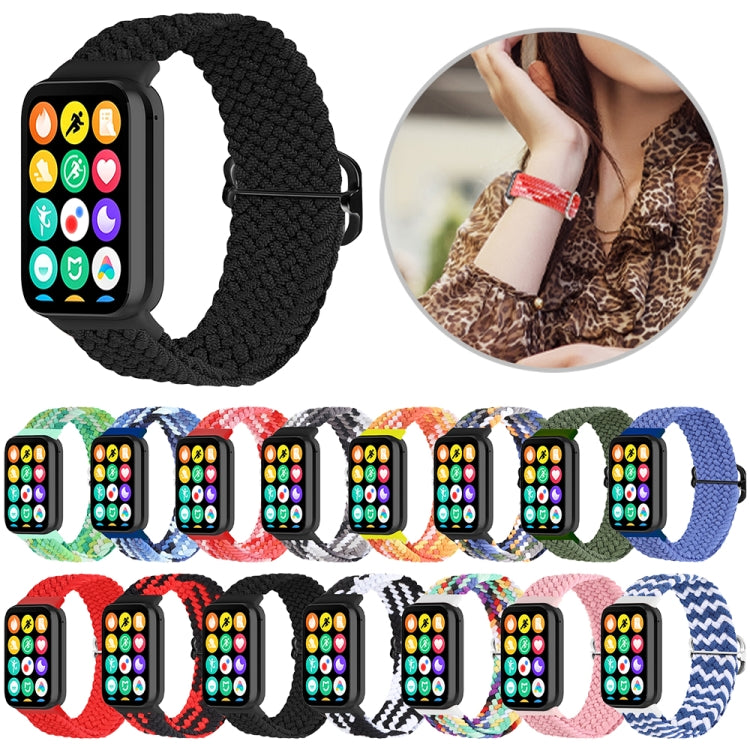 For Xiaomi Smart Band 9 Pro / 8 Pro 18mm Buckle Nylon Braided Watch Band(Bright Black) - Watch Bands by PMc TechLife | Online Shopping South Africa | PMc TechLife | Buy Now Pay Later Mobicred